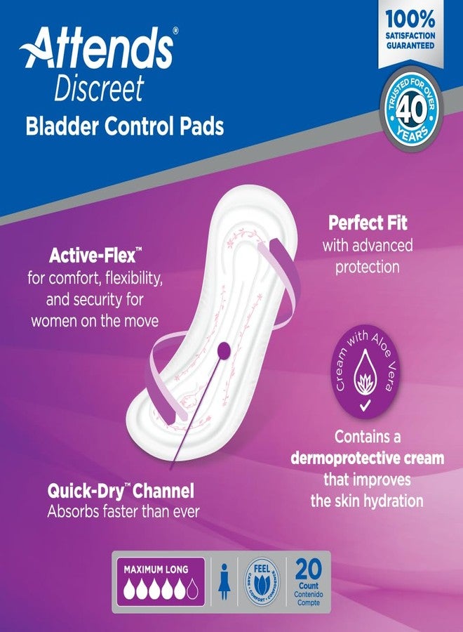 Attends Discreet Bladder Control Pads, Maximum Long, Liner Pads, ADPMAL - Pack of 20 - Image 3